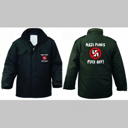 Nazi Punks Fuck off! Zimná bunda M-65 čierna, čiastočne nepremokavá, zateplená odnímateľnou štepovanou podšívkou-Thermo Liner pripevnenou gombíkmi   
